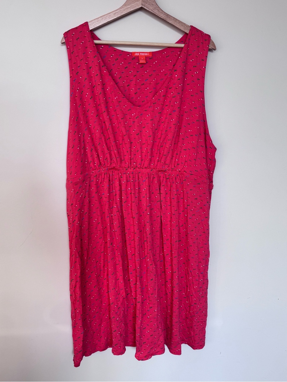 Joe Fresh Bright Pink Sleeveless V-Neck Sundress